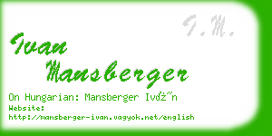 ivan mansberger business card